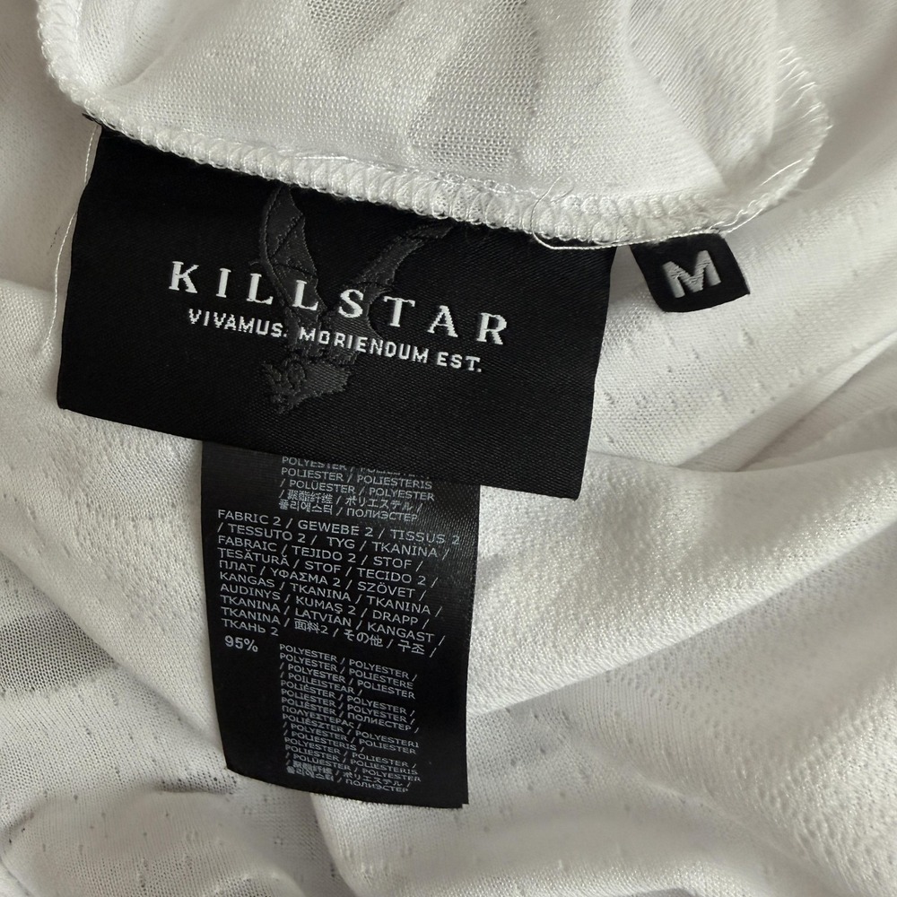 Killstar Dress Womens M White Distressed Cutout Bodycon Gothic Grunge Shredded - Picture 4 of 15
